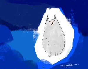 蒼い夜のしろねこ